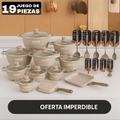CookStone™ – Juego de Ollas de Cerámica Antiadherente + Kit de Utensilios (19 Piezas)